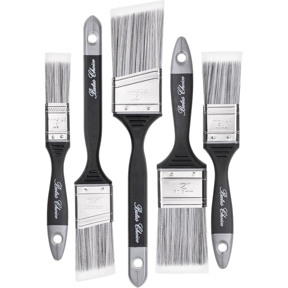 Bates- Paint Brushes, 5 Pack, Flat and Angle Paint Brushes for Walls and Trim, Synthetic Bristles
