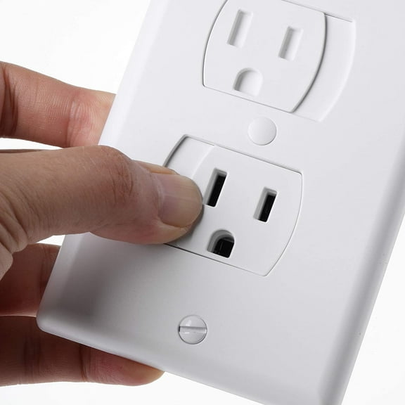 Bates Self-Closing Baby Safety Outlet Covers, 2 Piece,White