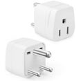 thumbnail image 1 of Bates- US to India Plug Adapter, 2 Pack, Type D, White, Bangladesh, Maldives, Pakistan Travel Adapter, 1 of 8