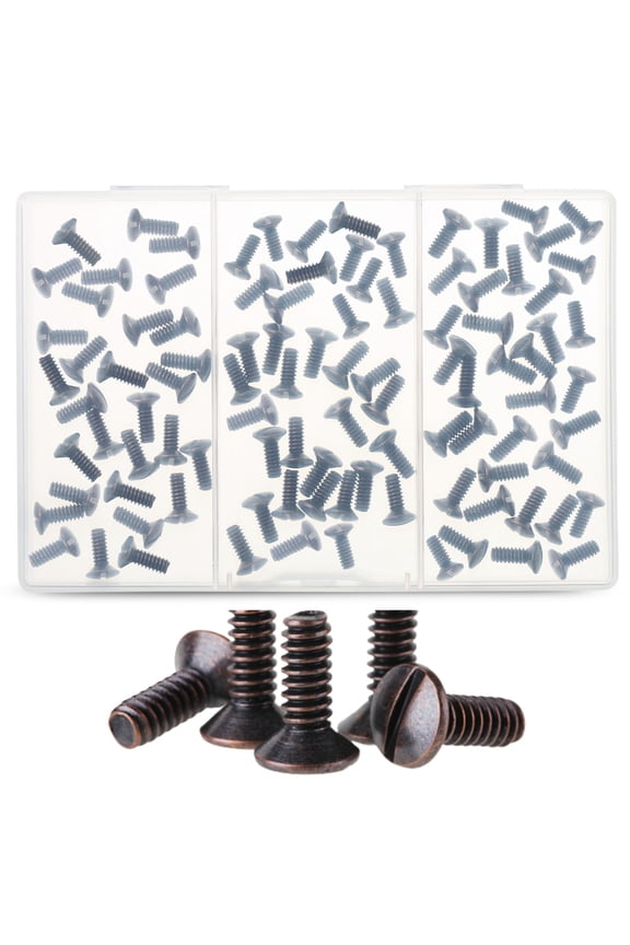 - Wall Plate Screws, 3/8" Long 6-32 Thread, 60 Pcs, Bronze, Outlet Screws, Switch Plate Screws, Outlet Cover Screws