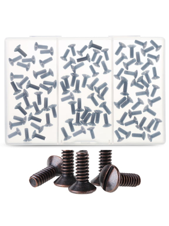 - Wall Plate Screws, 3/8" Long 6-32 Thread, 60 Pcs, Bronze, Outlet Screws, Switch Plate Screws, Outlet Cover Screws