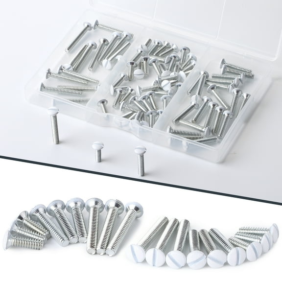 Bates- Wall Plate Screws, 75 Pack Assorted Size, Outlet Screws, Wall Plate Screws White, Outlet Cover Screws White, Long Electrical Outlet Screws, Electrical Screw