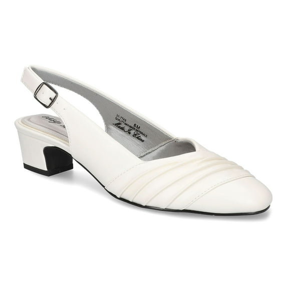 Bates by Easy Street Women's Slingback Pumps Color: White Size: 9 WIDE