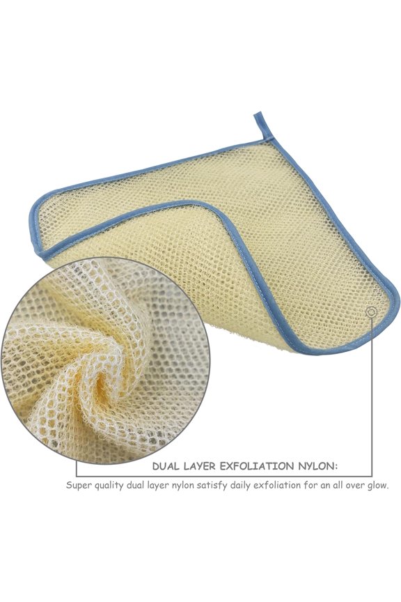 Bath (6 Pack) Extra Thick Two Layers Exfoliating Skin Face Body Wash Cloth Soft and Buffing Premium Sturdy Loofah Massage Bath Scrubber