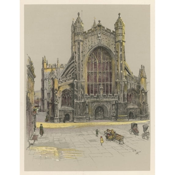 Bath Abbey 1924 Poster Print By Mary Evans Picture Library (18 X 24)