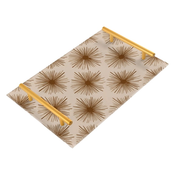 Bath Accessories Sets Single Print Decorative Tray With Handle For Home Bathroom Bedroom Modern Aesthetic