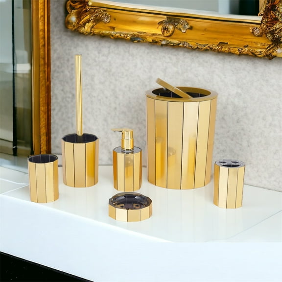 Bath Accessory Set Milano Gold
