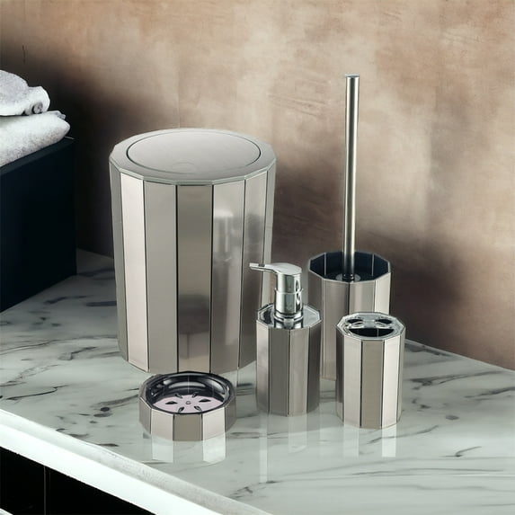 Bath Accessory Set Milano Silver