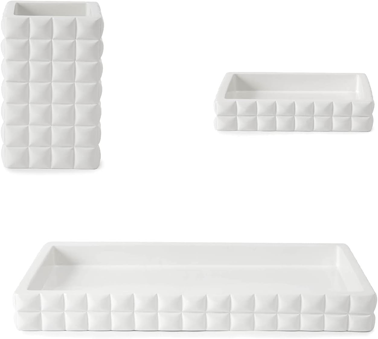Bath Accessory Set, Pranith Resin Bath Accessories , Tray, Soap Dish