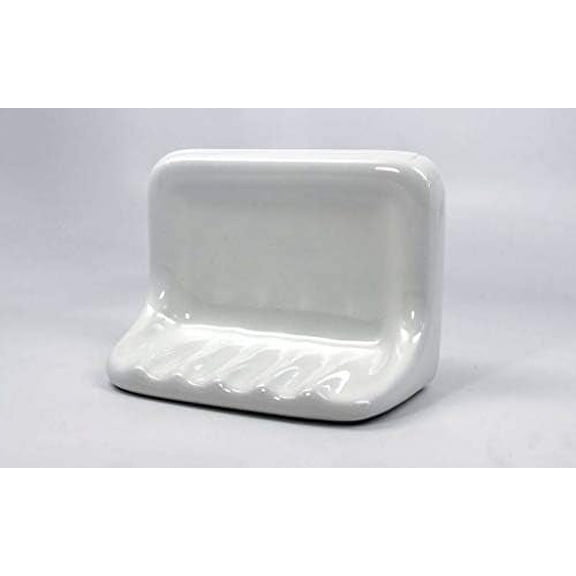 Bath Accessory Shower Soap Dish White Ceramic Thinset Mount 6-1/2" x 4-7/8"$$Home Decor, Kitchen, & Other