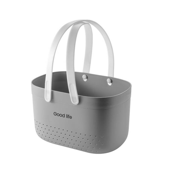 Bath Basket, Shower Basket, Wash Basket, Portable Bathroom Basket, Storage, Gray Storage Case Colro:Grey Material:Rubber