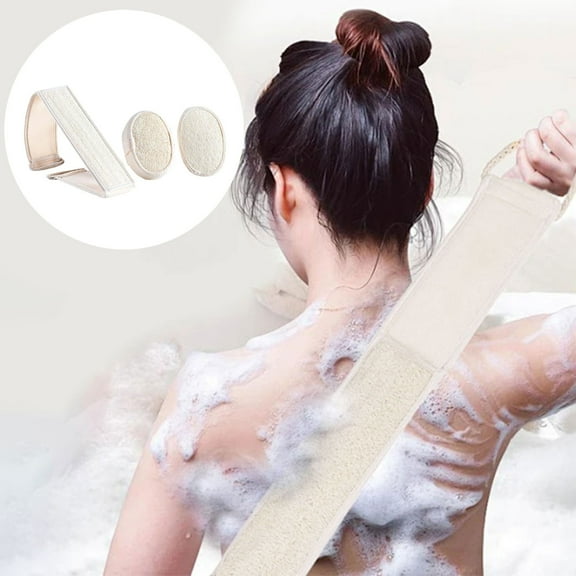 Bath & Bathing Accessories Natural Loofah Back Scrubber for Shower Exfoliating Bath Strap Luffa Back Scrubber for Women and Men Body Cleaning Tool