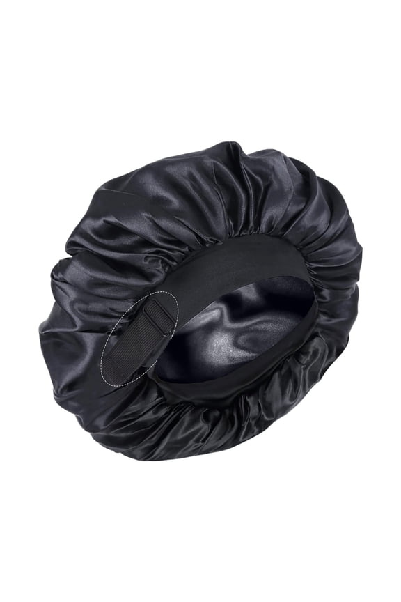 Bath & Bathing Accessories Silk Sleep Cap for Hair and Comfort – Double Layer Satin Bonnet for Curly Braids and All Hair Types Adjustable Band Black Women Sleep Cap