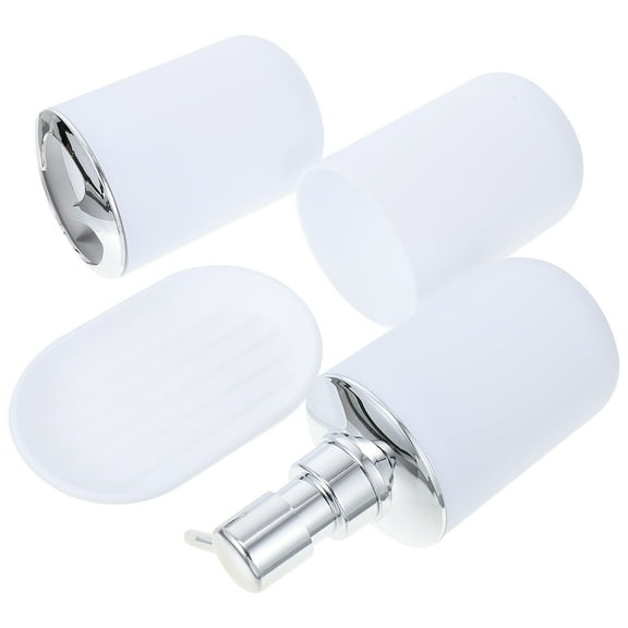 IFANLANDOR Bathroom Accessories Set White Plastic Electroplating 1 Set Cleaning Organization
