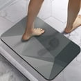 thumbnail image 1 of Bath Bathroom Rugs Mat Non Slip, Gray Diatomaceous Earth Stone Farmhouse Water Absorbent Washable Thin Small Bathmat Set with Rubber Back Quick Dry Fit Under Door for Bathroom Floor Shower, Geometry, 1 of 7