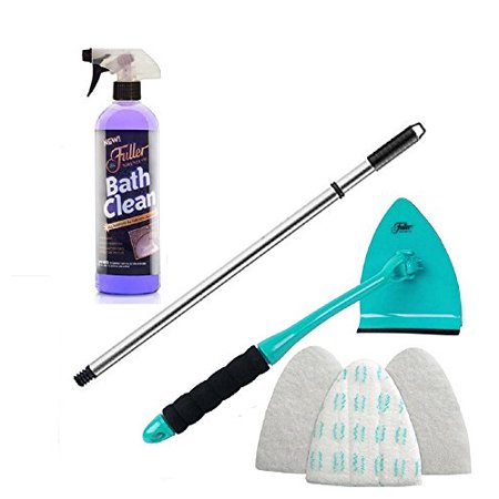 Bath  Bathroom Scrubbing Kit with Big EZ Extendable Bath Scrubber  Squeegee