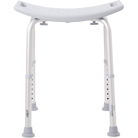 Bath Bench Without Back, Aluminum Frame, Lightweight, Adjustment, 300 lb Weight Capacity, 1 Count