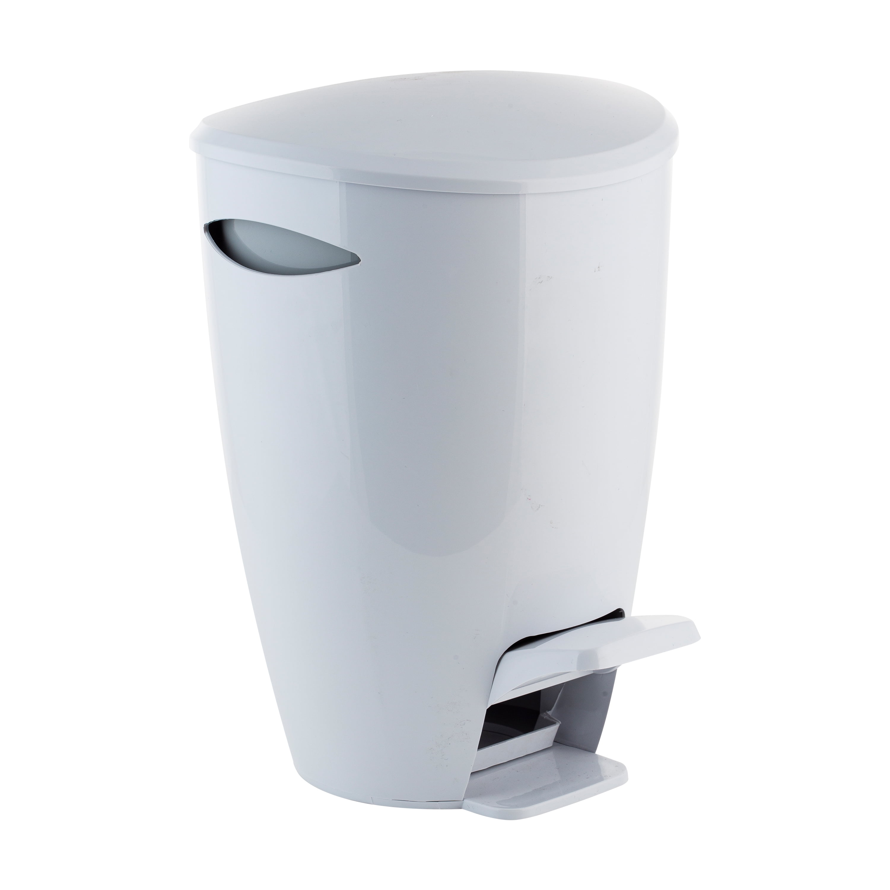 White Plastic 5L Step Pedal Trash Bin