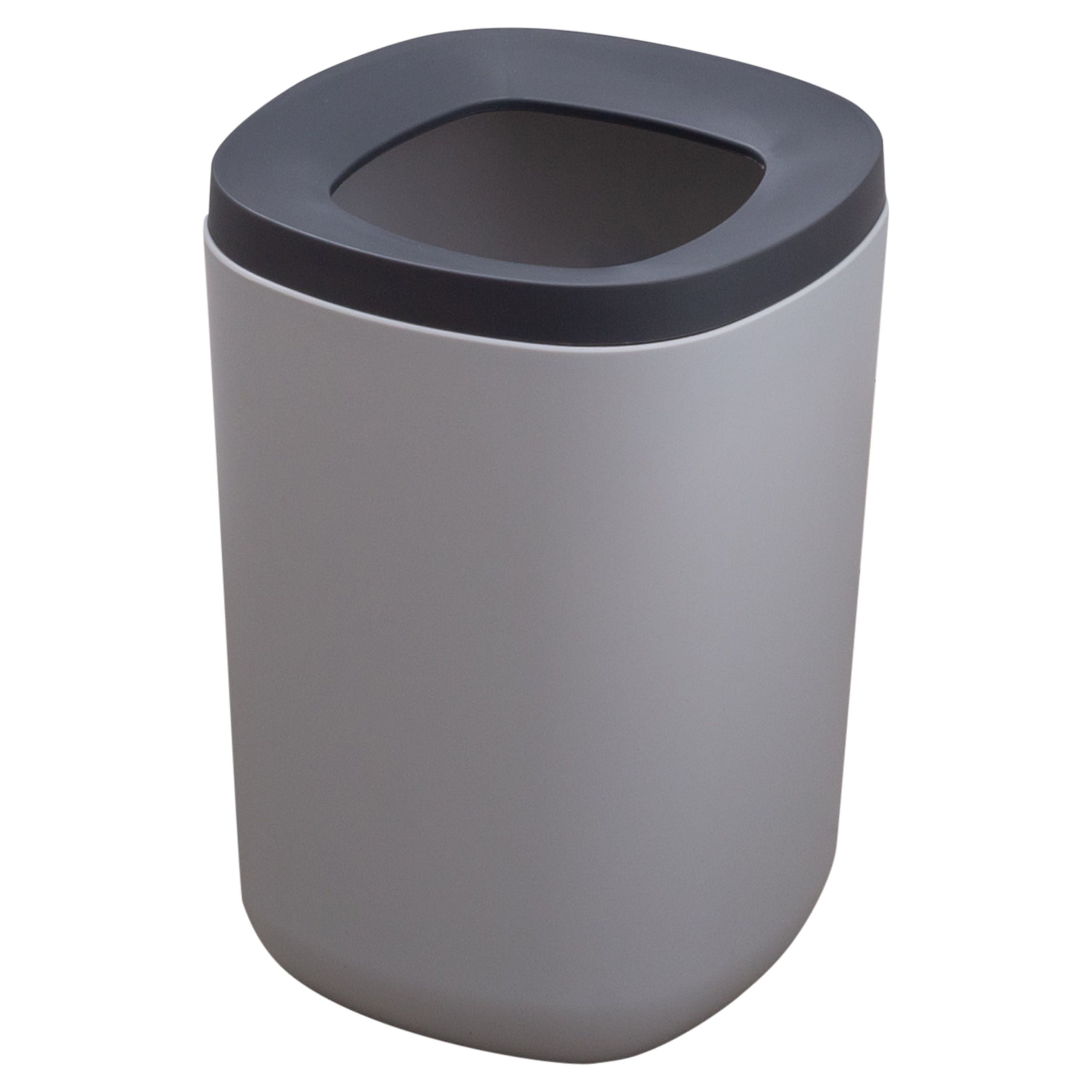 Bath Bliss 1.3 gal Two Tone 2 Piece Plastic Bathroom Trash Can, Gray ...