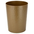 thumbnail image 1 of Bath Bliss 10 Liter Hammered Textured Bathroom Trash Can, Gold, 1 of 6