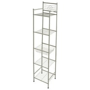 Bath Bliss 11.61"W x 12.99"D x 58.46"H 5-Shelf Storage Shelf, Silver