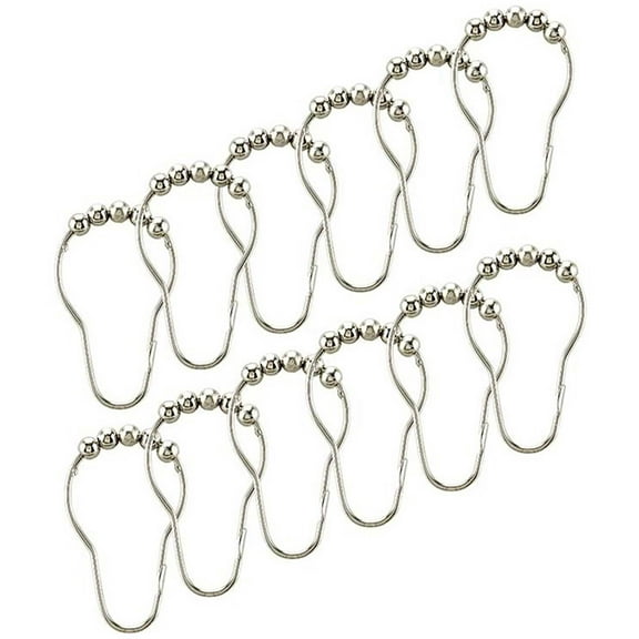 Bath Bliss 12 Pack Shower Curtain Rings in Chrome