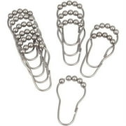 Bath Bliss 12 Pack Steel Shower Curtain Rings in Satin Nickel