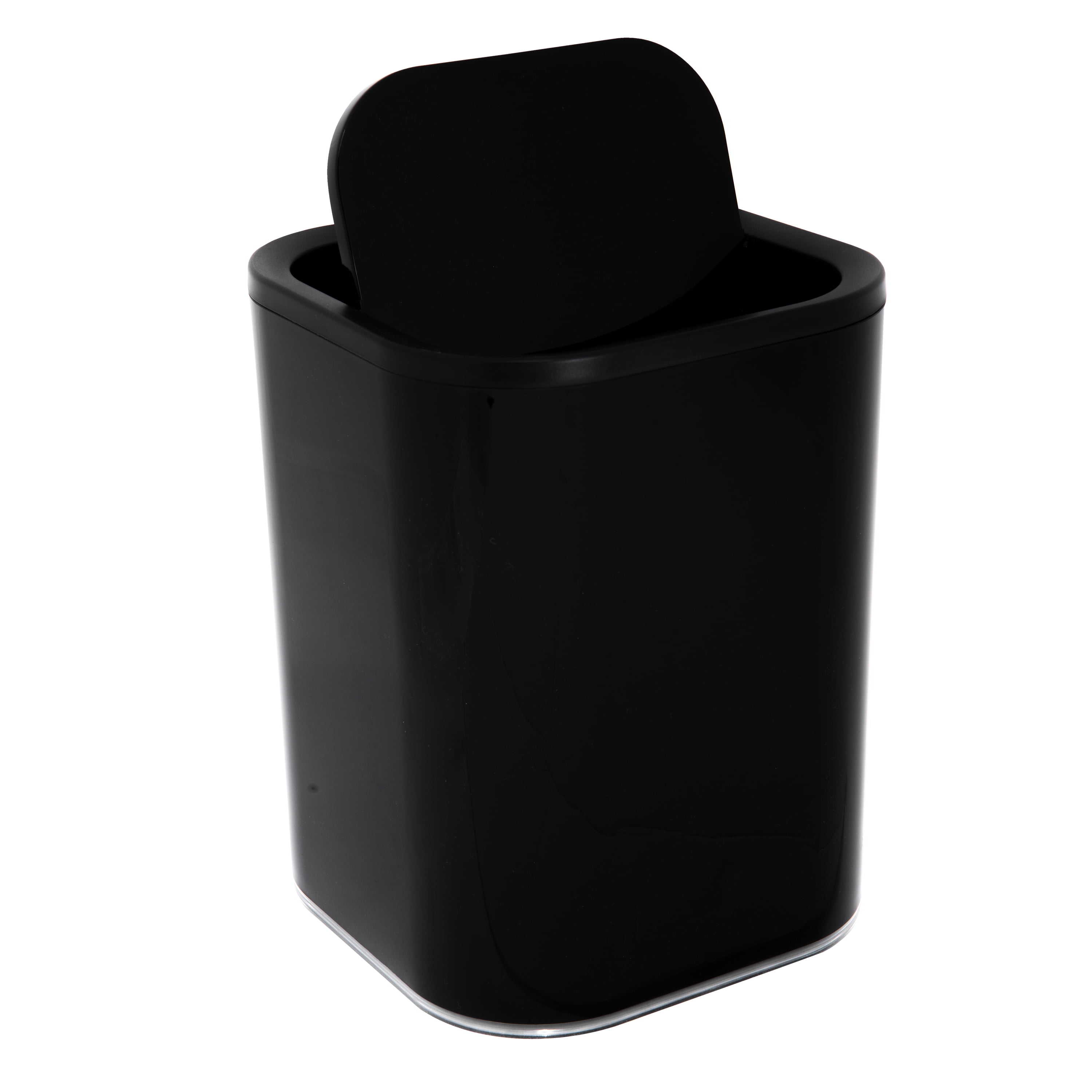 Bath Bliss 2.1 Gallon Acrylic Bathroom Trash Can in Black - Walmart.com