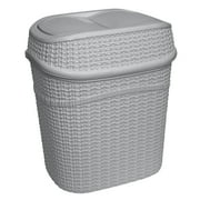 Bath Bliss 2.5 gal Sailor Knot Plastic Swing Top Bathroom Trash Can, Gray