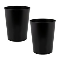 Bath Bliss 2 Pack 1.3 gal Iron Bathroom Trash Can, Matte Black