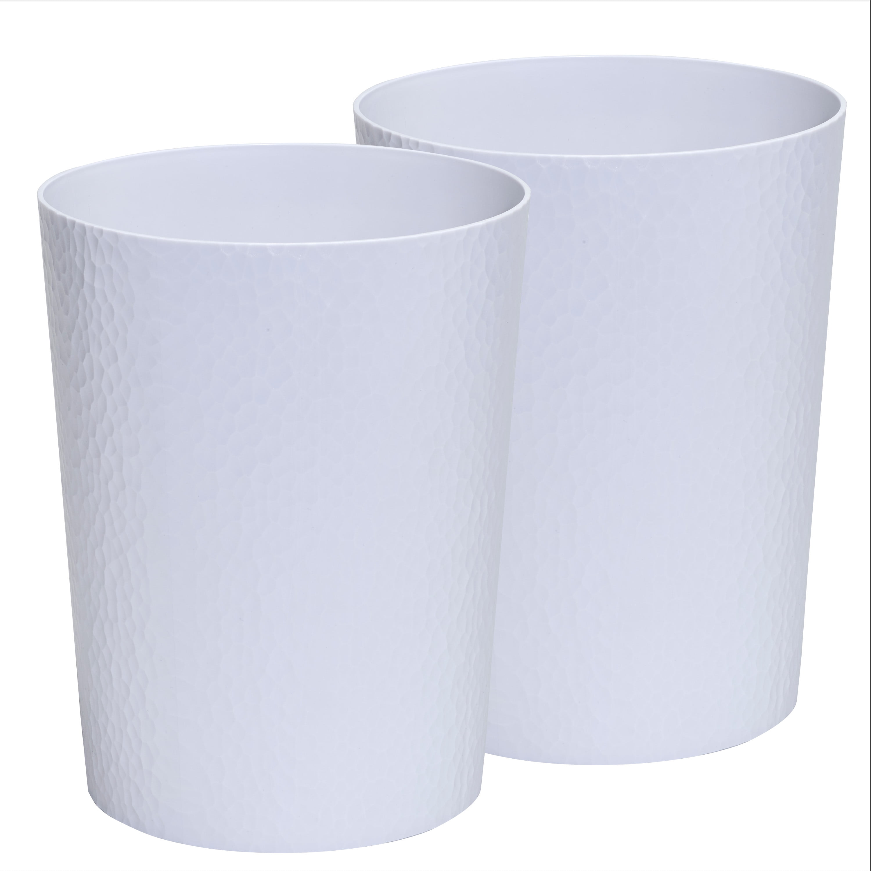 3-Pack White Plastic Trash Cans - 4.5 Gallon Rectangular Wastebaskets For Office & Home