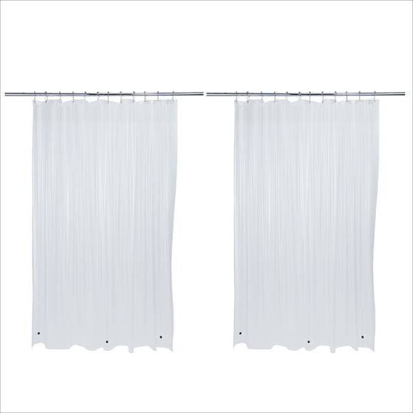 Bath Bliss 2 Pack 70" x 72" PVC Heavy Grommet Solid Bathroom Shower Liner in Solid Frost Clear