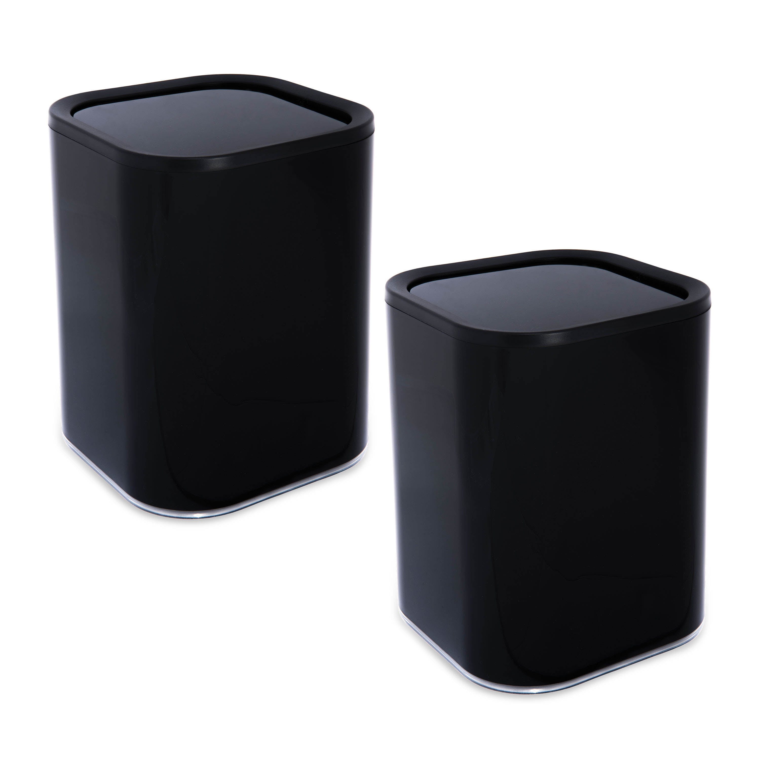 Bath Bliss 2 Pack 8L Acrylic Waste Bin in Black