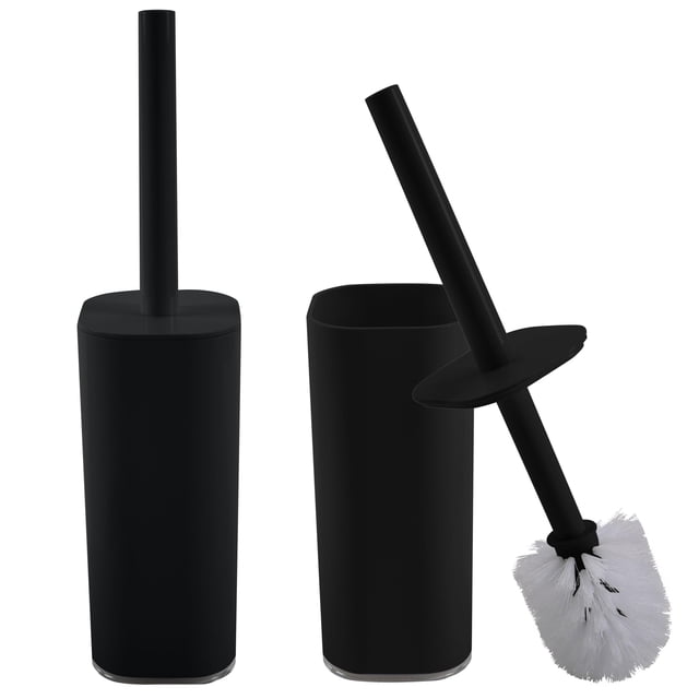 Bath Bliss 2 Pack Acrylic Square Toilet Brush Set in Black - Walmart.com
