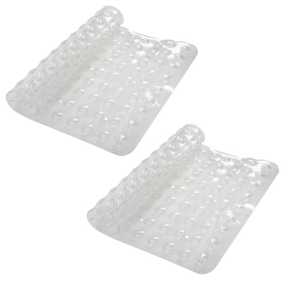 Bath Bliss 2 Pack Clear Bathmat in White