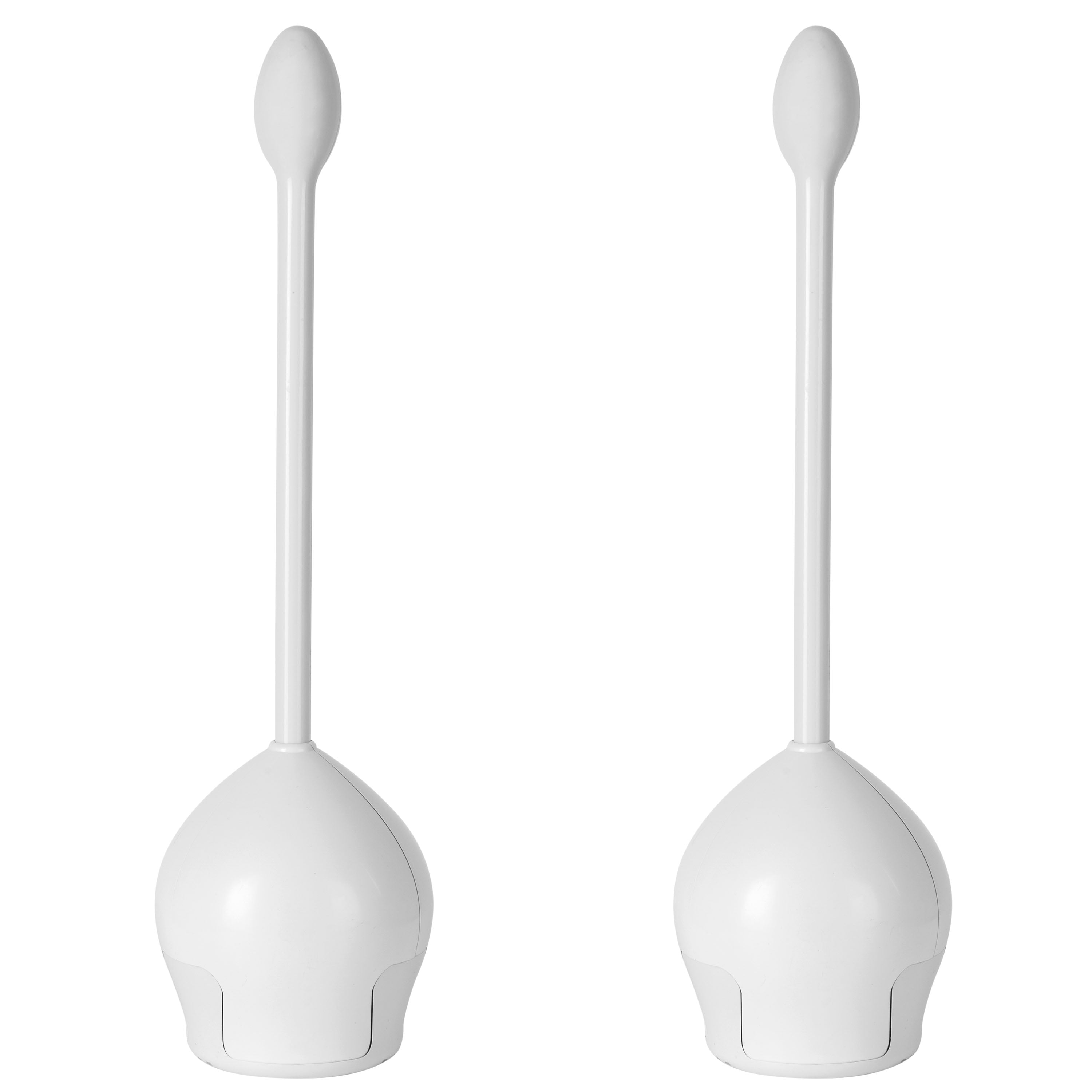 White Plastic Tulip Toilet Bowl Brush Set with Holder