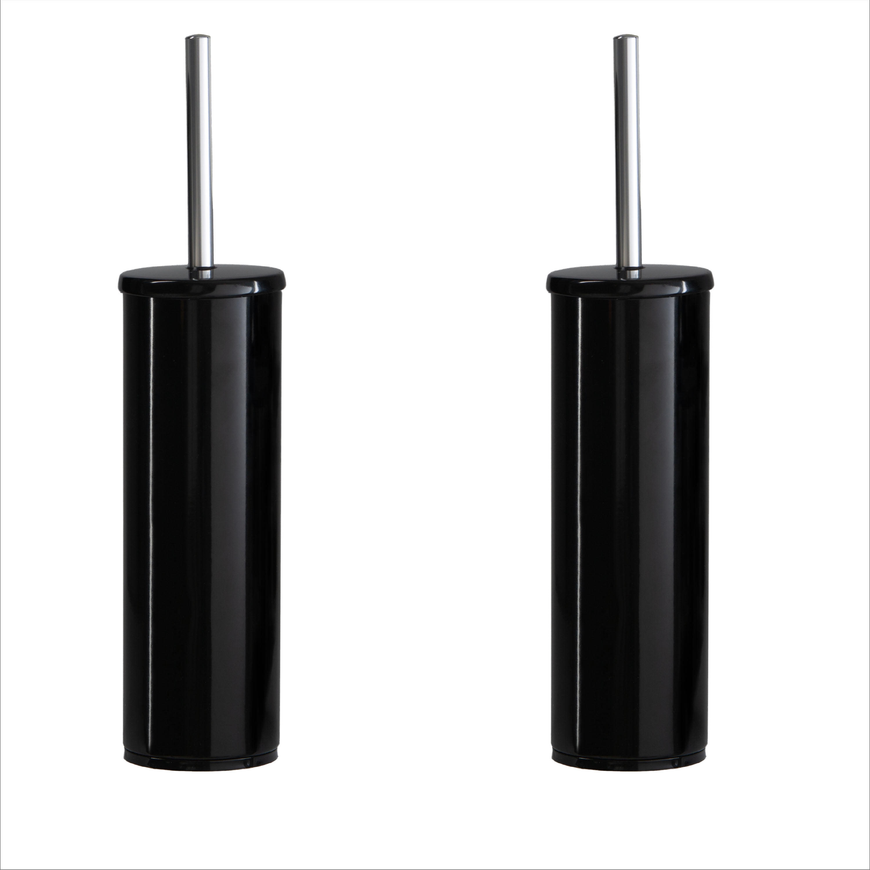 Black Stainless Steel Toilet Brush and Holder Set with Removable Liner