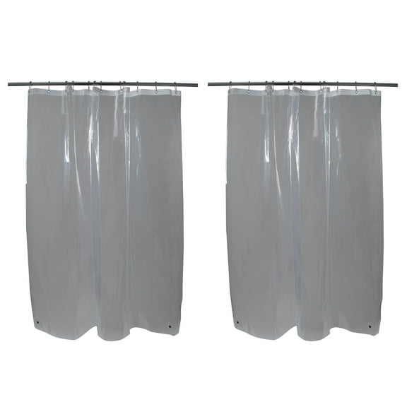 Bath Bliss 2 Pack PEVA 6 Gauge 70" x 72" Bathroom Shower Liner in Clear