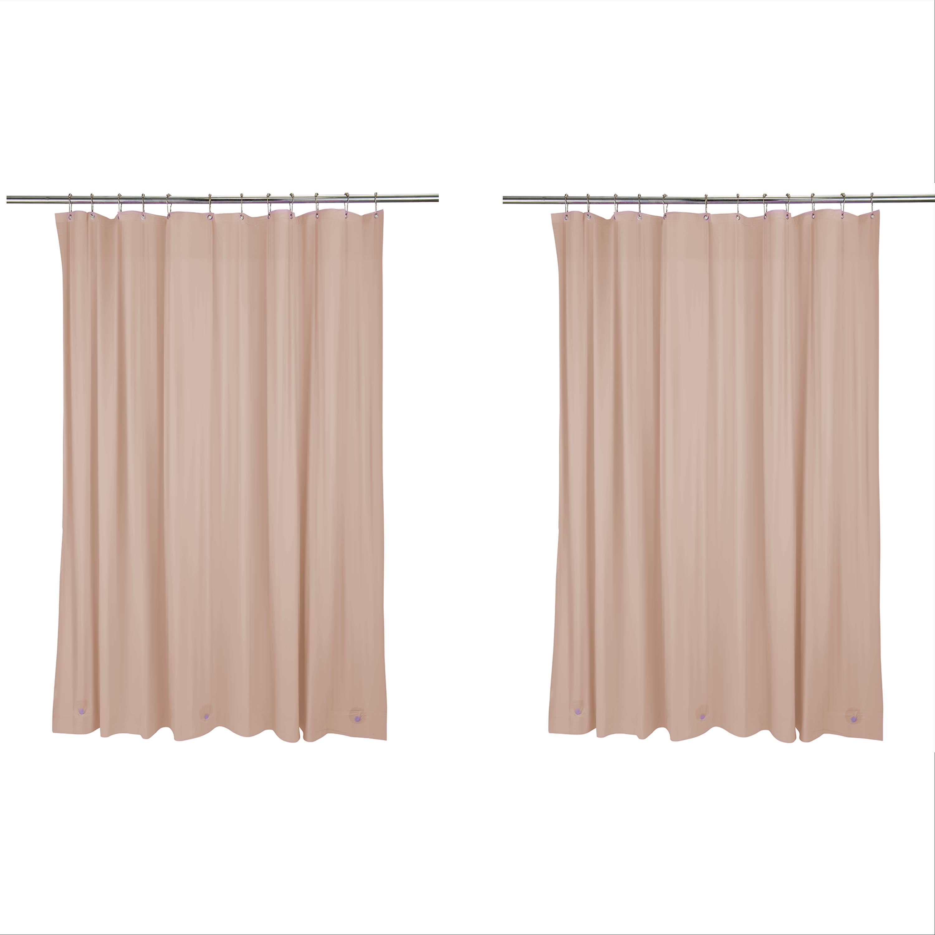 Bath Bliss 2 Pack PVC 70" x 72" Heavy Grommet Bathroom Shower Liner in Solid Taupe