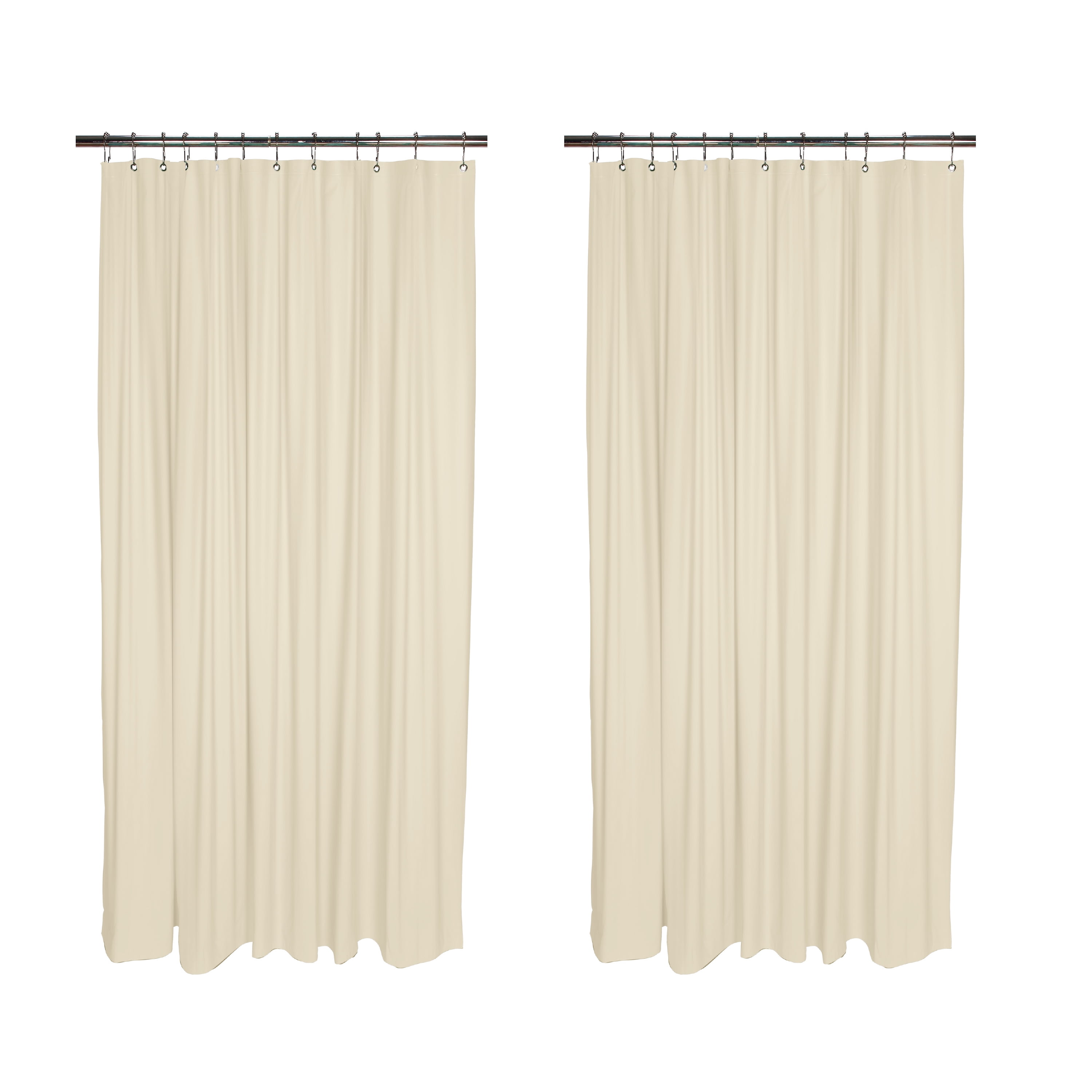 Bath Bliss 2 Pack PVC 70" x 72" Heavy Grommet Solid Bathroom Shower Liner in Solid Beige
