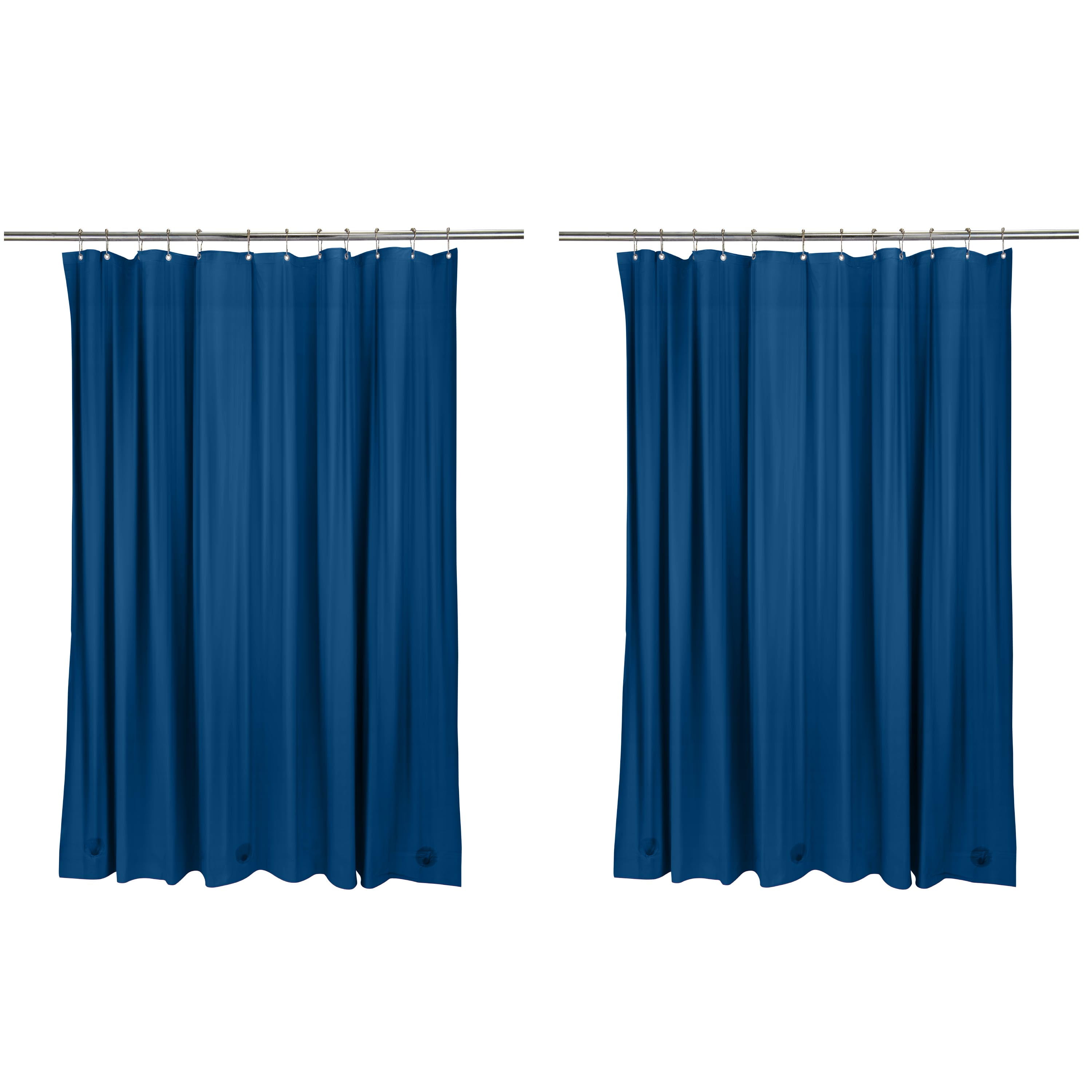 Bath Bliss 2 Pack PVC 70" x 72" Heavy Weight Bathroom Shower Liner in Navy