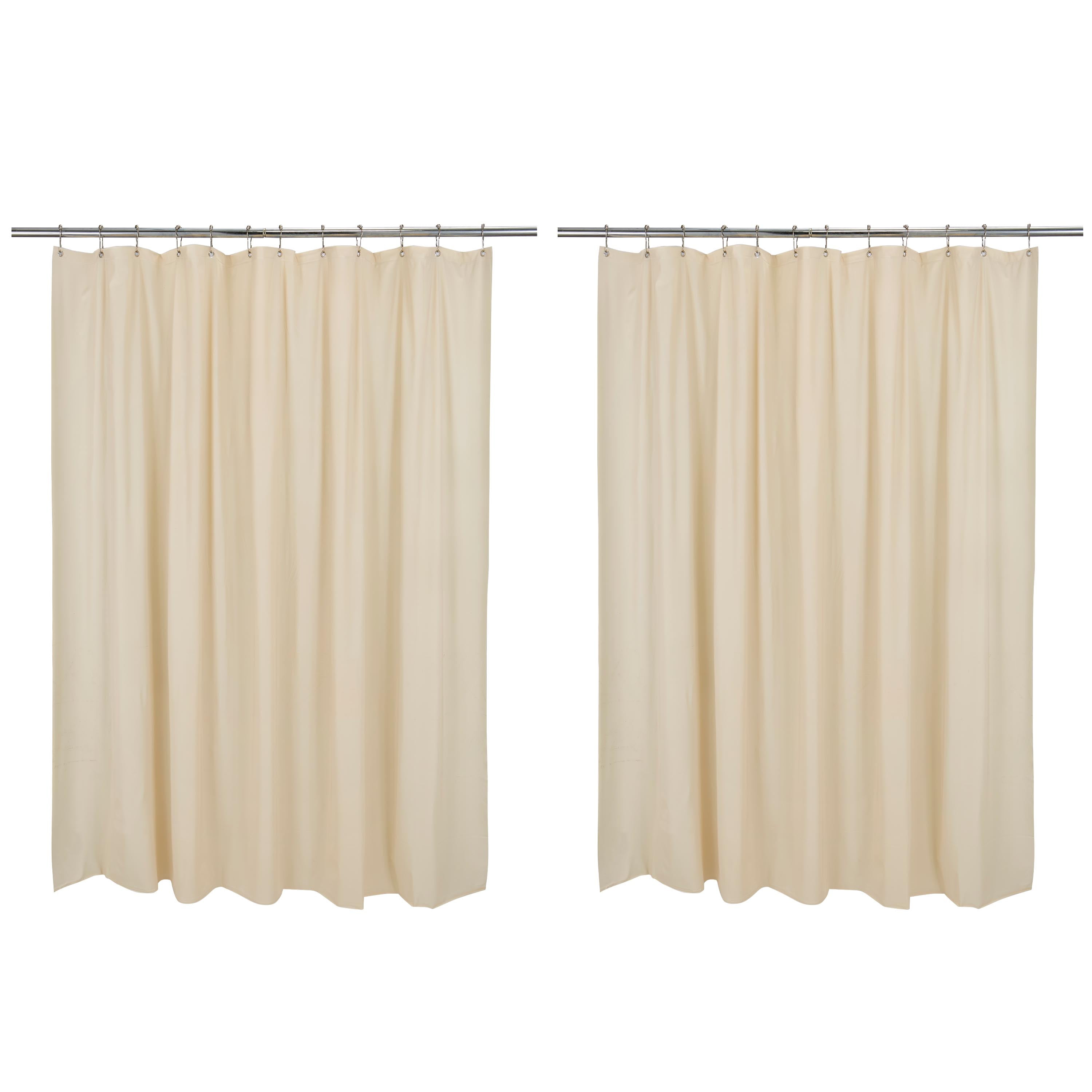 Beige PVC Mildew Resistant Shower Liner Set with Reinforced Eyelets