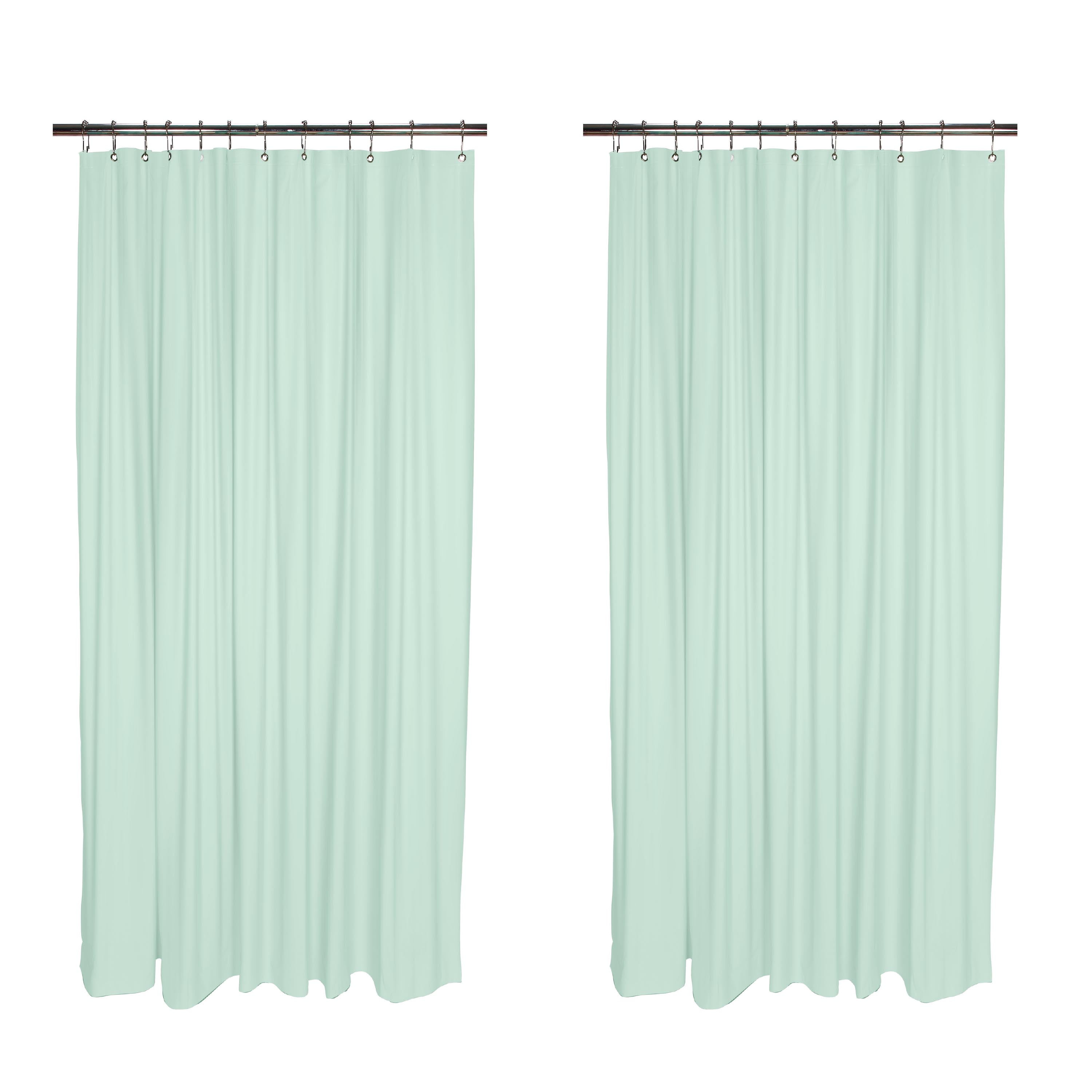 Bath Bliss 2 Pack PVC Heavy Grommet Bathroom Shower Liner in Mint