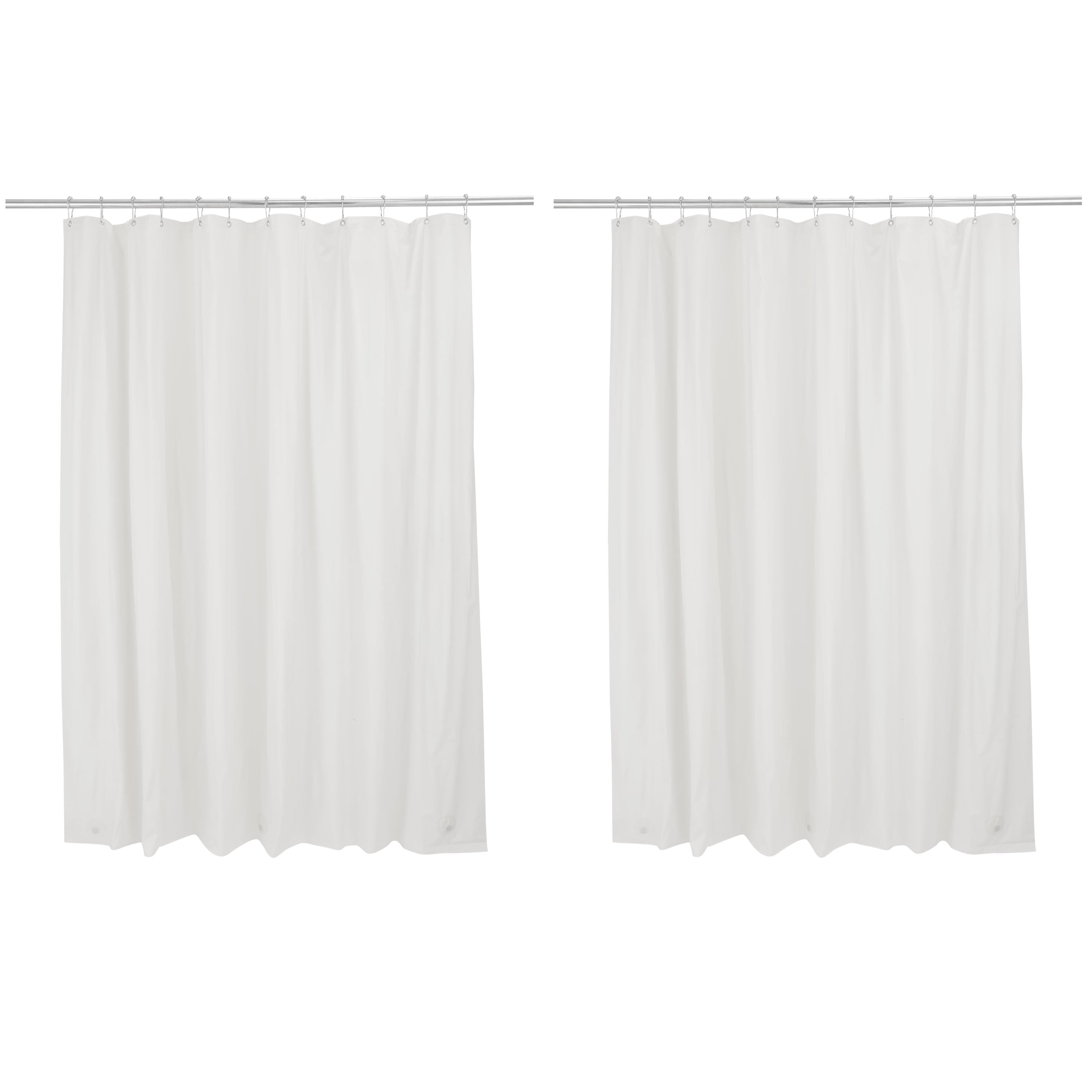 Bath Bliss 2 Pack PVC Splash Guard Bathroom Shower Liner in Solid White