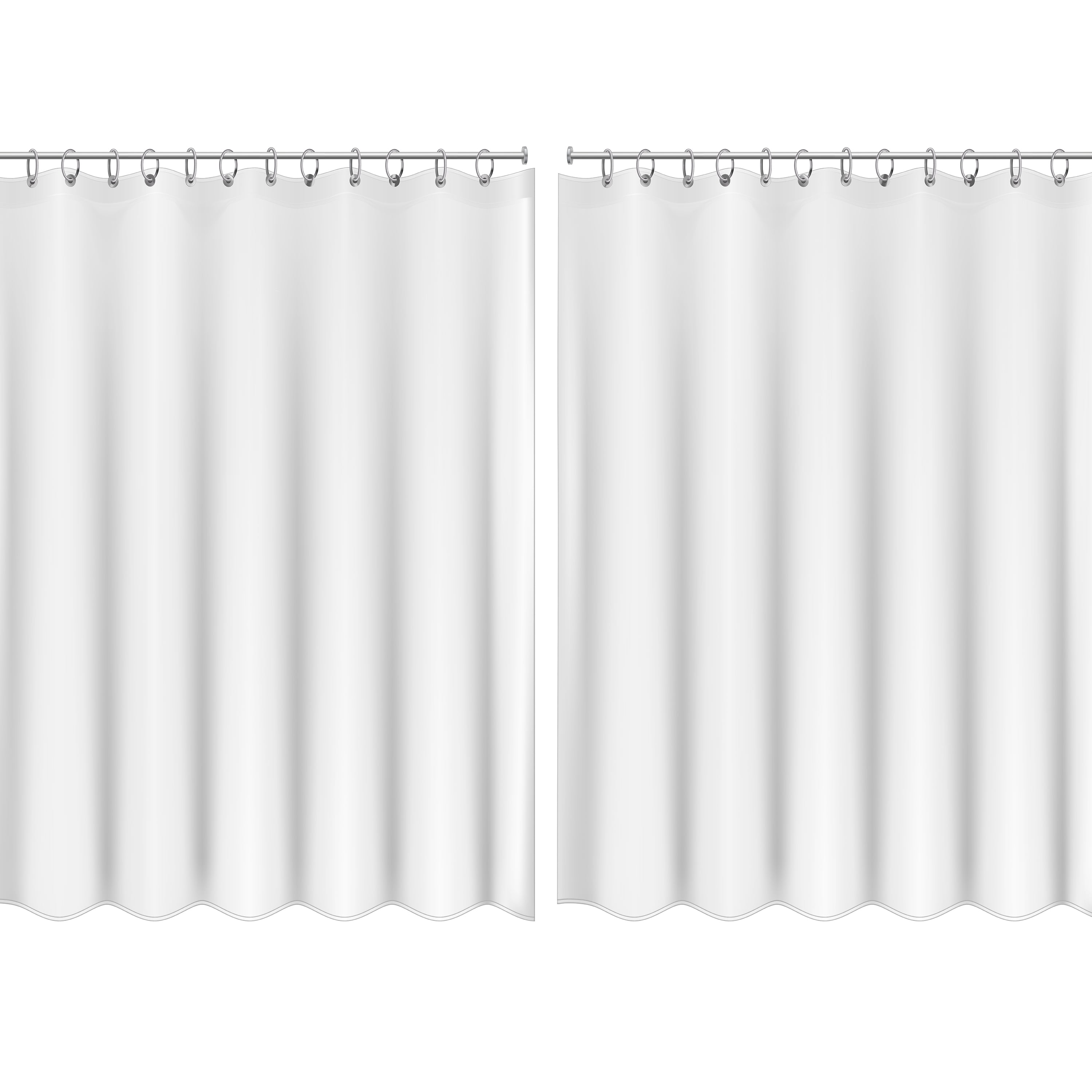 Bath Bliss 2 Pack Peek A Boo Hotel Weight Shower Curtain Liner in Frost