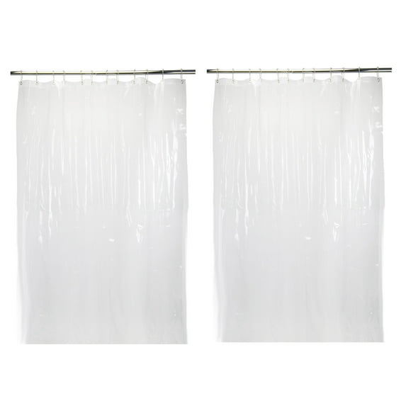 Bath Bliss 2 Pack Sanitized PVC Super Clear Bathroom Shower Liner