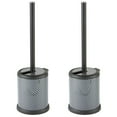 thumbnail image 1 of Bath Bliss 2 Pack Self Closing Lid Toilet Brush and Holder in Carbon, 1 of 7