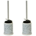 thumbnail image 1 of Bath Bliss 2 Pack Self Closing Lid Toilet Brush and Holder in Terz Grey, 1 of 8