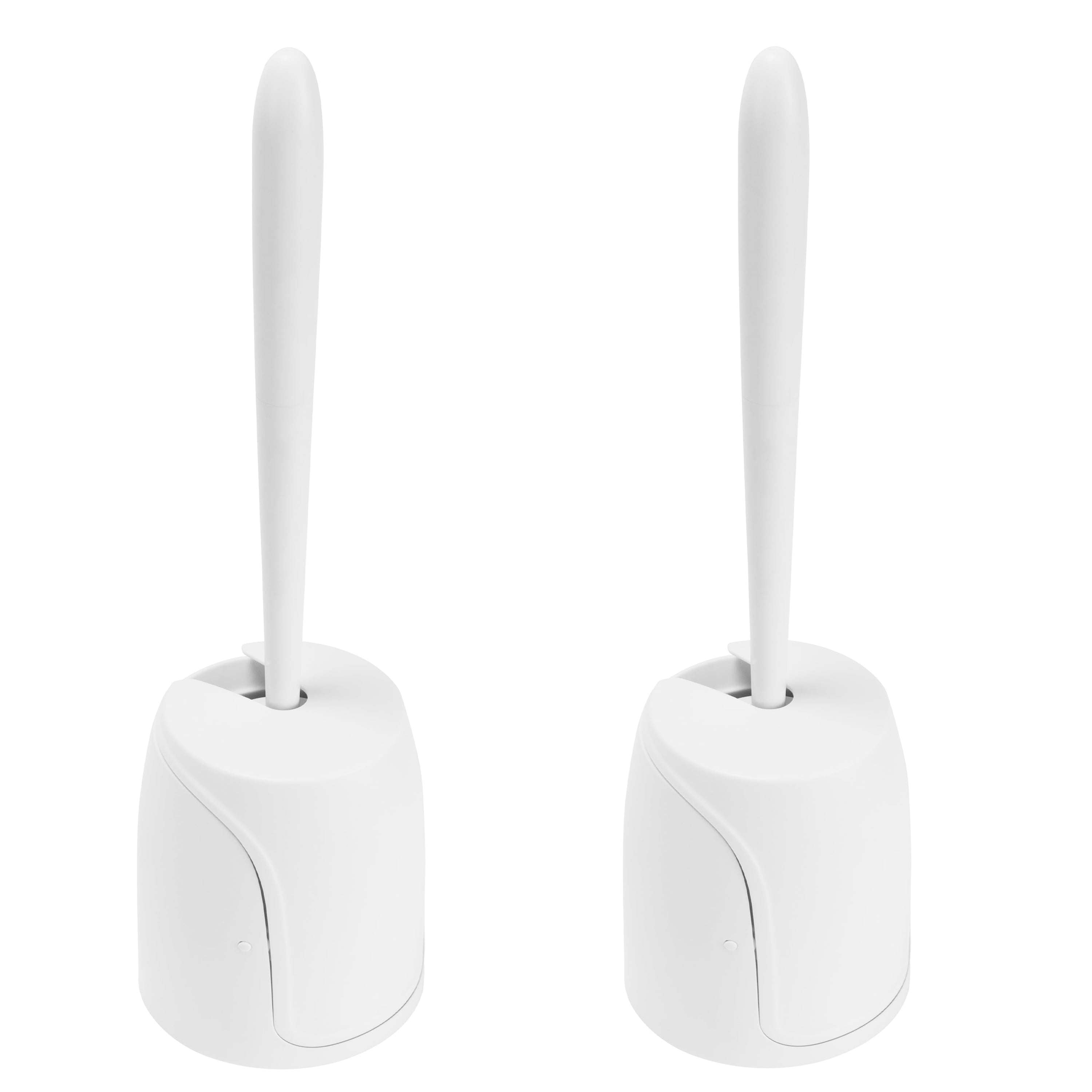 White Thermoplastic Rubber Toilet Brush and Holder Set