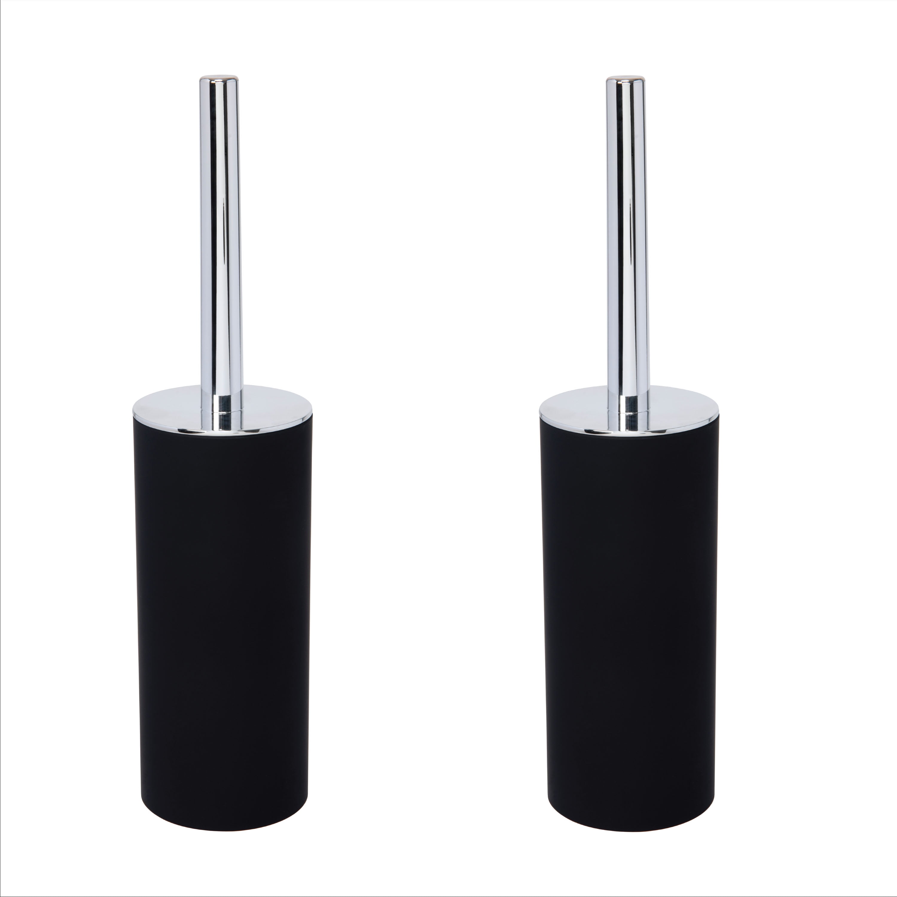 Bath Bliss 2 Pack Soft Touch Toilet Brush Set in Matte Black